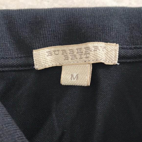 Burberry Black Short Sleeve Tee with Tan Accents - Picture 3 of 8